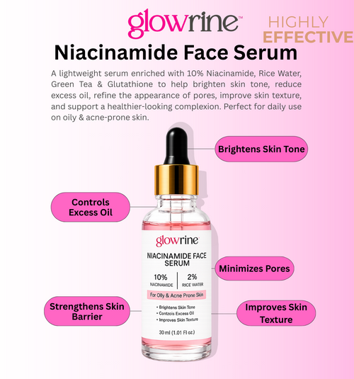 Brightening Niacinamide Face Serum with Rice Water | For Oily Skin | 30ml