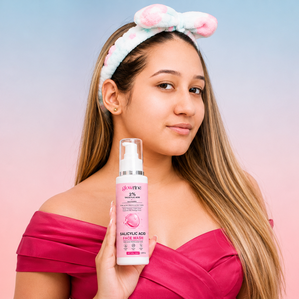 Glowrine Salicylic Acid Face Wash 100ml | Daily Facial Cleanser for Oily Skin