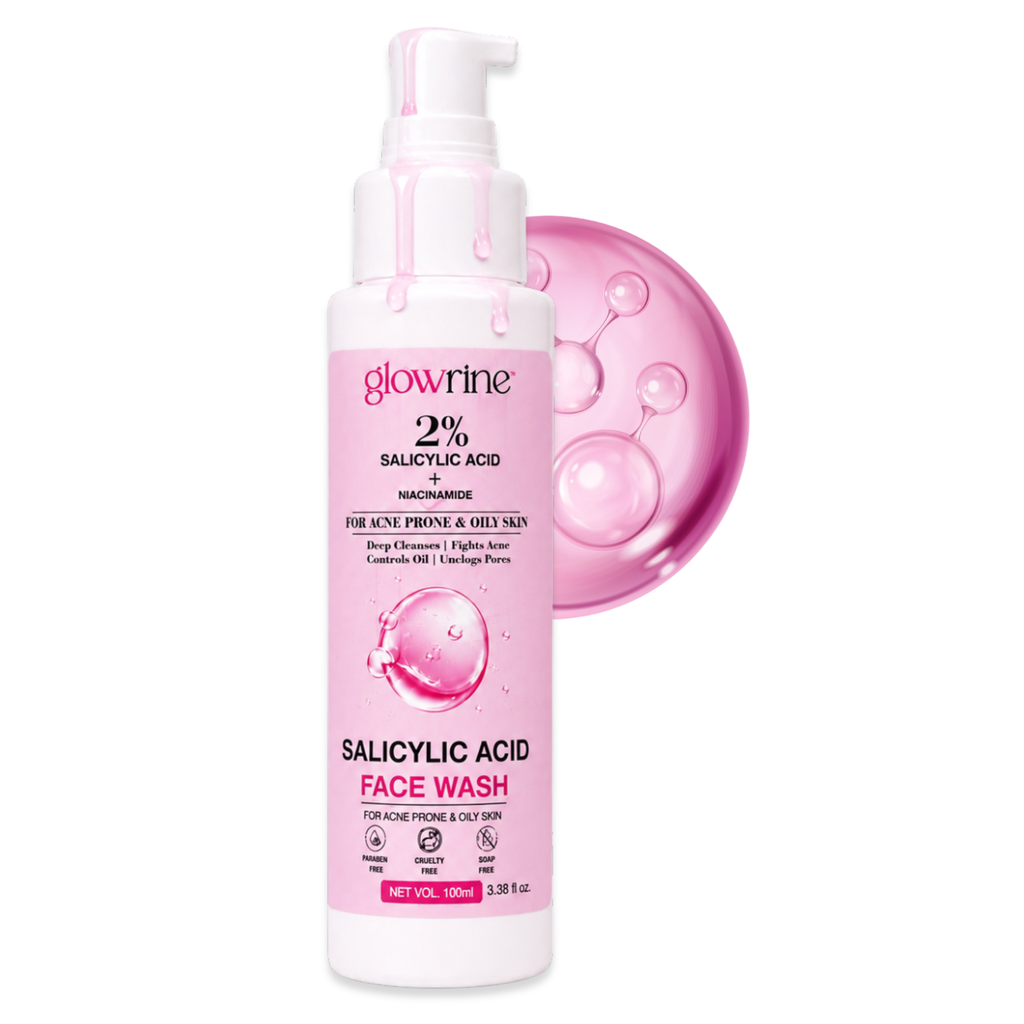 Glowrine Salicylic Acid Face Wash 100ml | Daily Facial Cleanser for Oily Skin