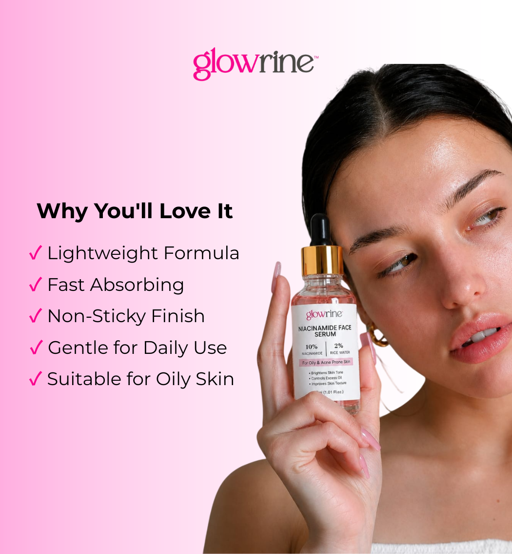 Brightening Niacinamide Face Serum with Rice Water | For Oily Skin | 30ml